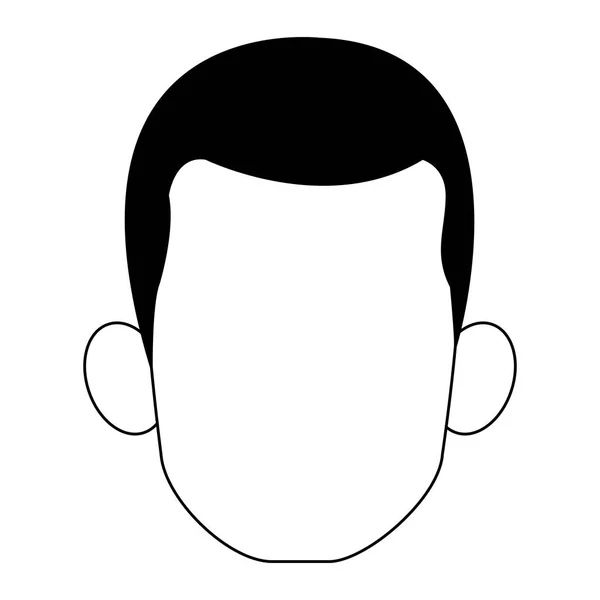 Mann gesichtslosen Kopf in schwarz-weiß — Stockvektor