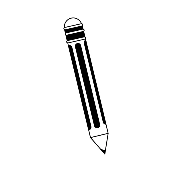 Wooden pencil isolated in black and white — Stock Vector