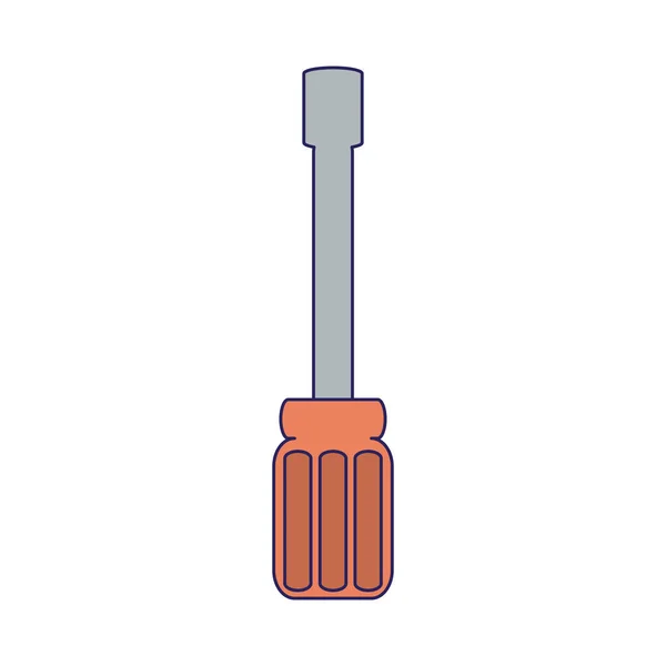 Destornillador herramienta símbolo líneas azules — Vector de stock