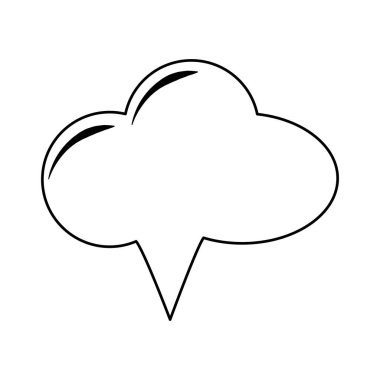 Siyah-beyaz izole konuşma balonu