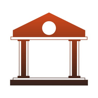 Sembol kırmızı çizgiler bina banka