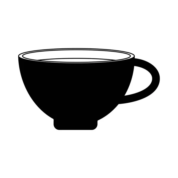 Tazza di caffè calda in bianco e nero — Vettoriale Stock