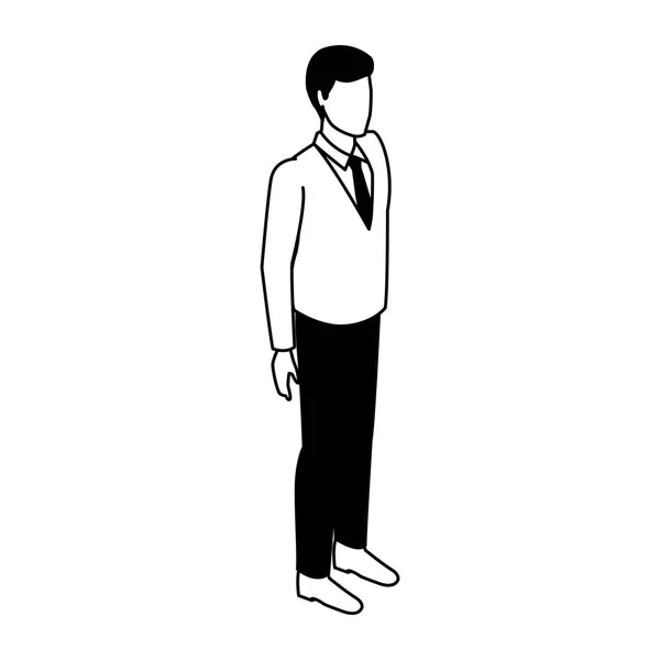Podnikatel avatar izometrické v černé a bílé — Stockový vektor