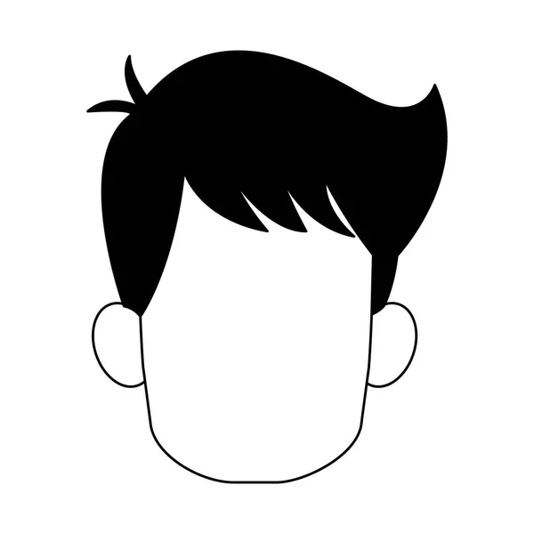 Mann gesichtslosen Kopf in schwarz-weiß — Stockvektor