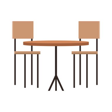 Tahta masa ve sandalyeler.