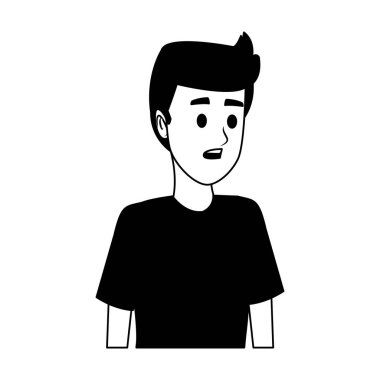 Yüz siyah beyaz genç adam