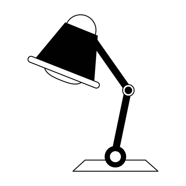 Lichte bureaulamp in zwart-wit — Stockvector