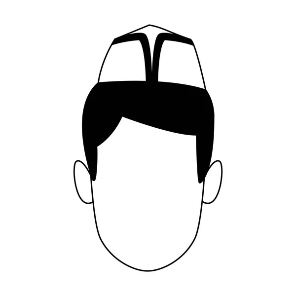 Gesichtsloser Männerkopf mit Restaurantmütze in schwarz-weiß — Stockvektor
