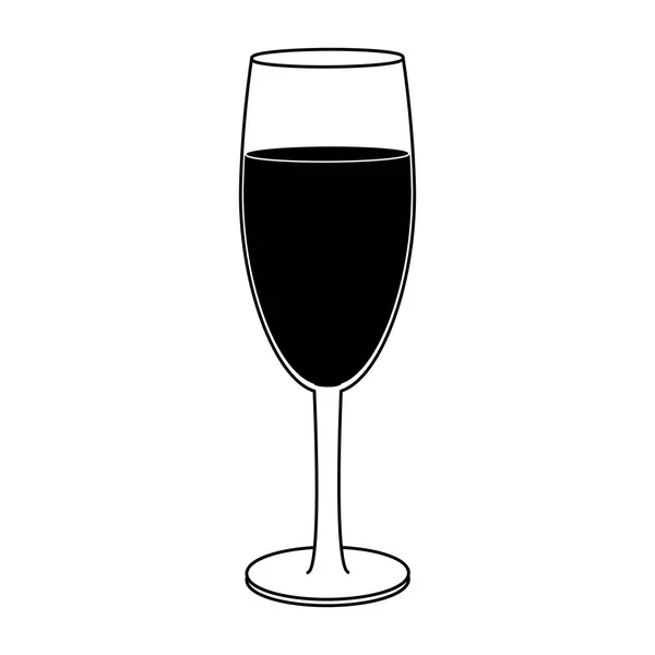 白と黒のシャンパン グラス — ストックベクタ