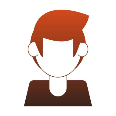 Profil kırmızı çizgiler genç adam