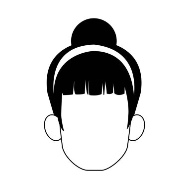 Siyah beyaz kadın yüzü olmayan kafa