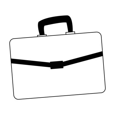 Siyah-beyaz izole iş evrak çantası