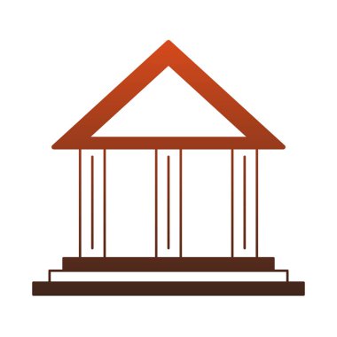 Sembol kırmızı çizgiler bina banka