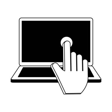 Dizüstü ekran siyah beyaz dokunmadan imleç