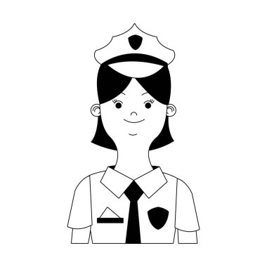 Kadın polis memuru siyah beyaz