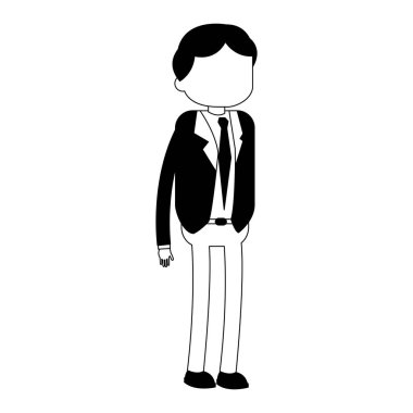 İşadamı çift çizgi film siyah beyaz