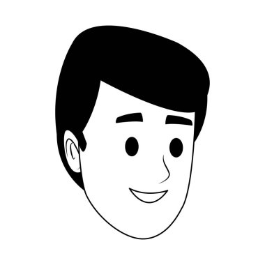 Yüz siyah beyaz genç adam