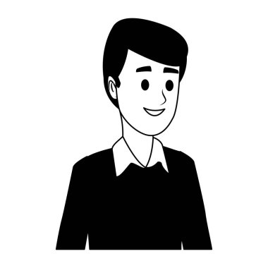 Yüz siyah beyaz genç adam