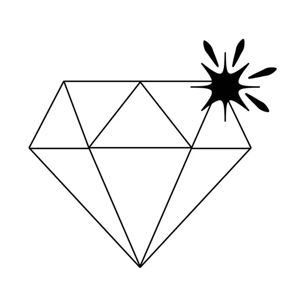 Luxus gyémánt szimbólum fekete-fehér — Stock Vector