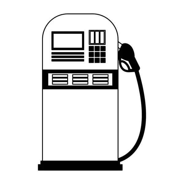 Gasolinera en blanco y negro — Vector de stock