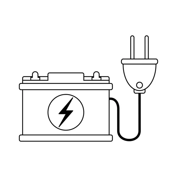 Символ аккумулятора черно-белого цвета — стоковый вектор
