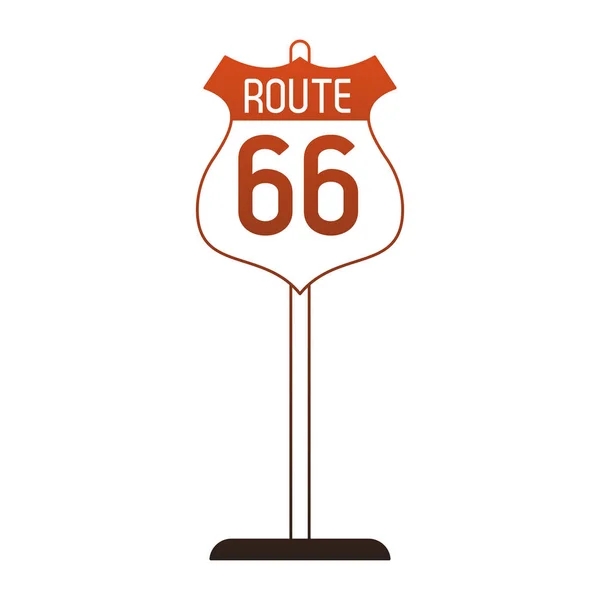 Route 66 roadsign szimbólum piros vonalak — Stock Vector