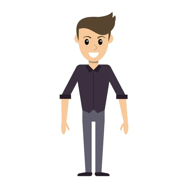 Homme avec des vêtements élégants dessin animé — Image vectorielle