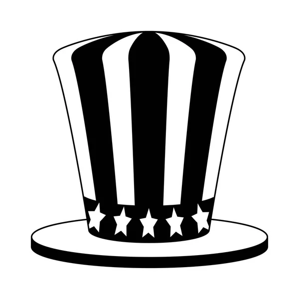 Sombrero Tío Sam en blanco y negro — Vector de stock