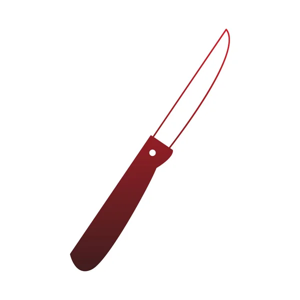 Knife kitchen utensil red lines — Stock Vector