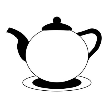 Siyah-beyaz izole porselen çaydanlık