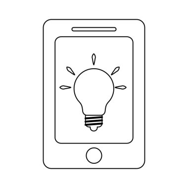 Siyah-beyaz ışık ampul ile Smartphone