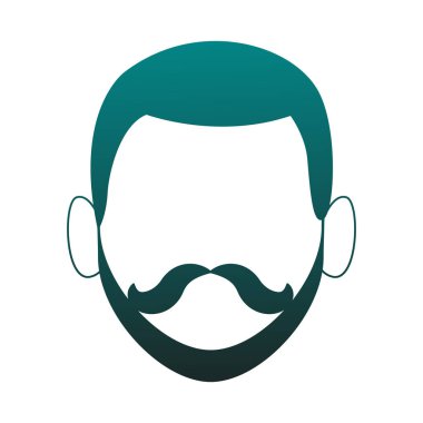 Sakal kafa mavi çizgiler yüzü olmayan adam