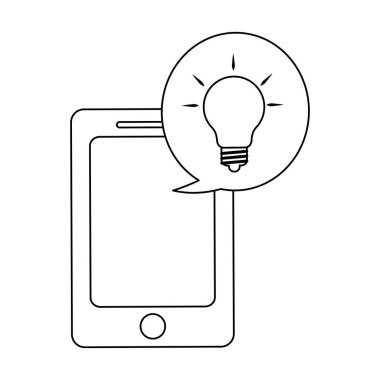 Siyah-beyaz ışık ampul ile Smartphone