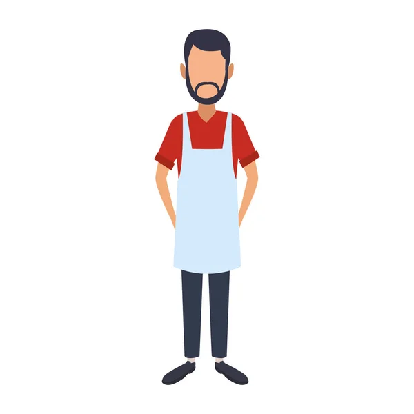 Barista hombre de dibujos animados — Vector de stock