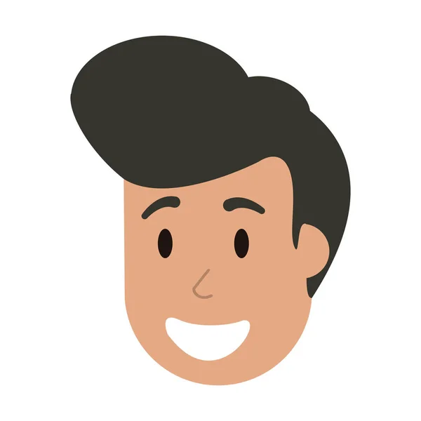 Uomo volto sorridente cartone animato — Vettoriale Stock