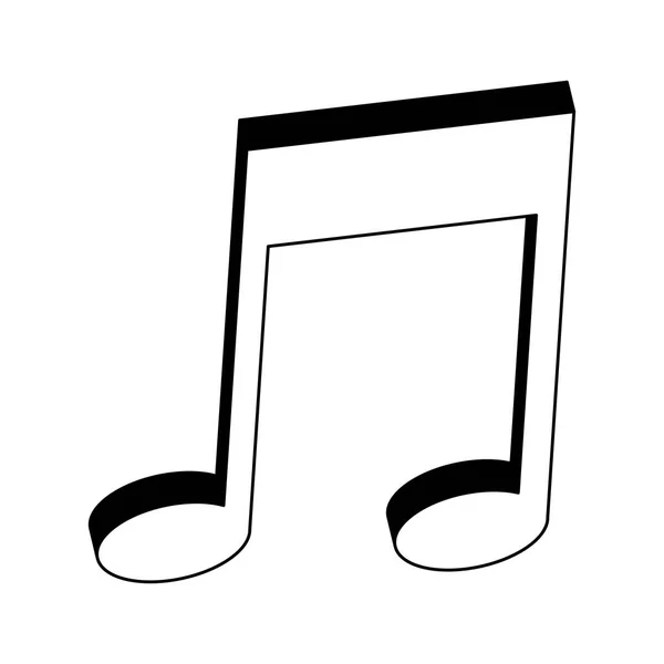 Símbolo de nota musical em preto e branco —  Vetores de Stock