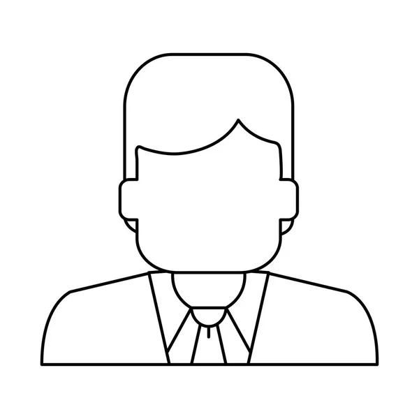 Businessman avatar profile in black and white — Stock Vector