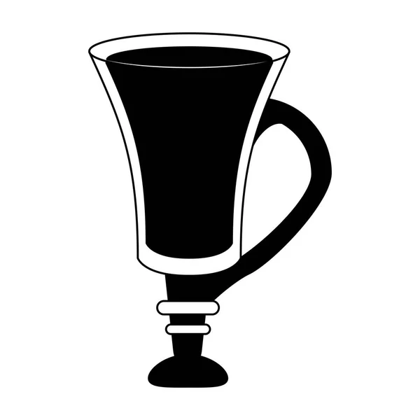 Chocolate milk glass cup in black and white — Stock Vector
