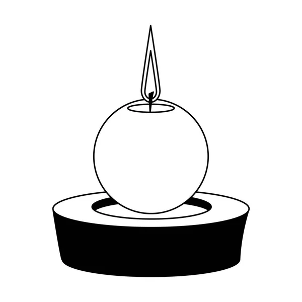 Spa Aromatherapy ljusstake i svart och vitt — Stock vektor