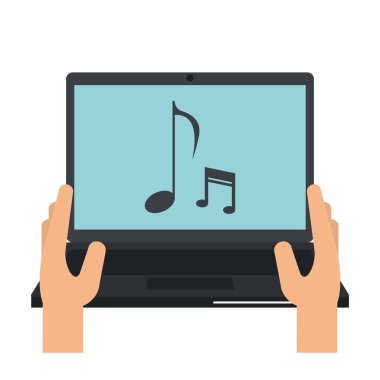 Dijital müzik üstünde laptop