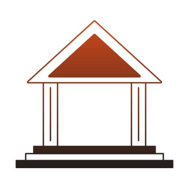 Sembol kırmızı çizgiler bina banka