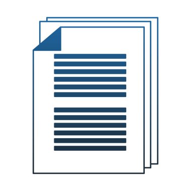 Sayfaları belge simgesi mavi çizgiler