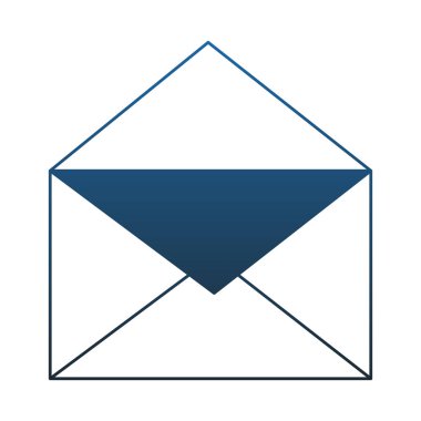 Zarf açık simgesi mavi çizgiler