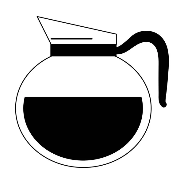 Coffee and tea kettle in black and white — Stock Vector