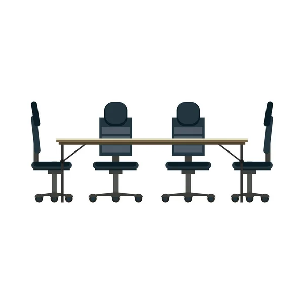 Рабочий стол и стулья — стоковый вектор