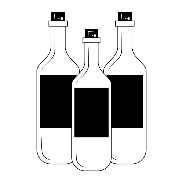 Botellas aisladas en blanco y negro — Archivo Imágenes Vectoriales