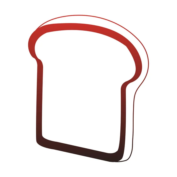 分離の赤い線をスライスしたパン — ストックベクタ