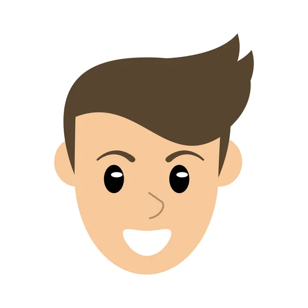Homme sourire visage dessin animé — Image vectorielle