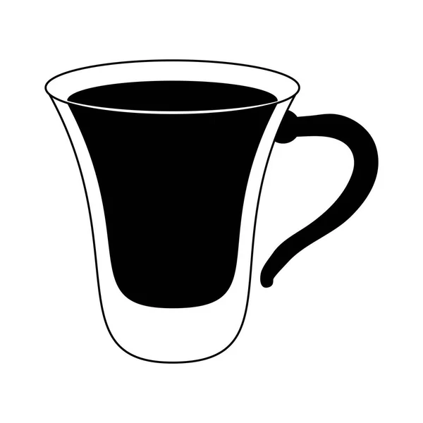 Taza de café caliente en blanco y negro — Archivo Imágenes Vectoriales