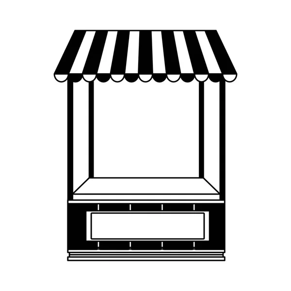 Kiosque en bois noir et blanc — Image vectorielle